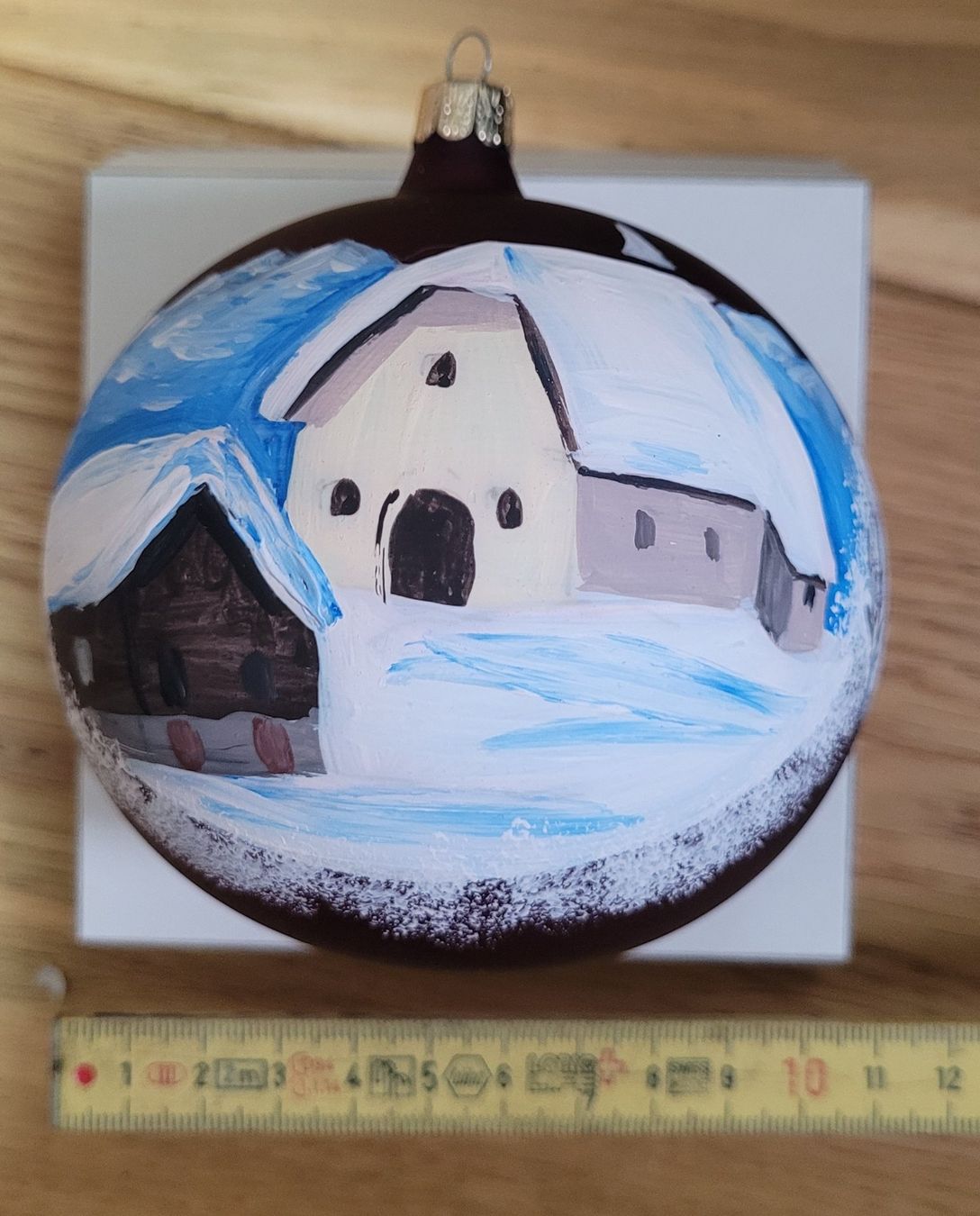 Tutte le decorazioni: Schöne Weihnachtskugel, Winterlandschaft, Dunkelrot, Neu! – Nuovo e nell'imballaggio originale da Lupfig venduto da Angel17