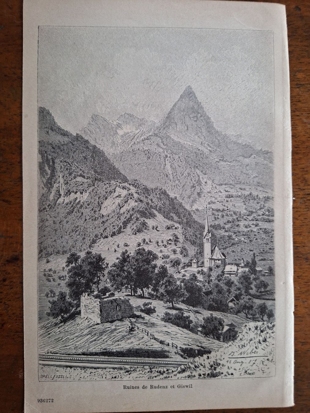 Incisioni: RUINES DE RUDENZ ET GISWIL – Usato da Bevaix venduto da bohrap
