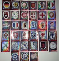 Topps Euro EM 2024 Sticker Alle 33 Stk Wappen Roter Rand