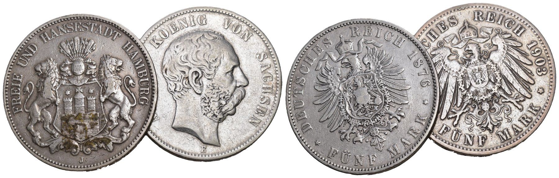 Tutti le monete: Sachsen 1876 + Hamberg 1903 – Usato da Bern venduto da numismatictops
