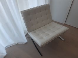 Barcelona Chair Replica weiss (ecru)