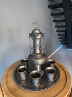 Original Kardinal Matthàus Schiner Zinnkanne mit 6 Bechern u