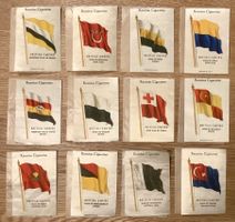 30er - 12 BRITISH EMPIRE Flaggen Seide Sammelbilder England