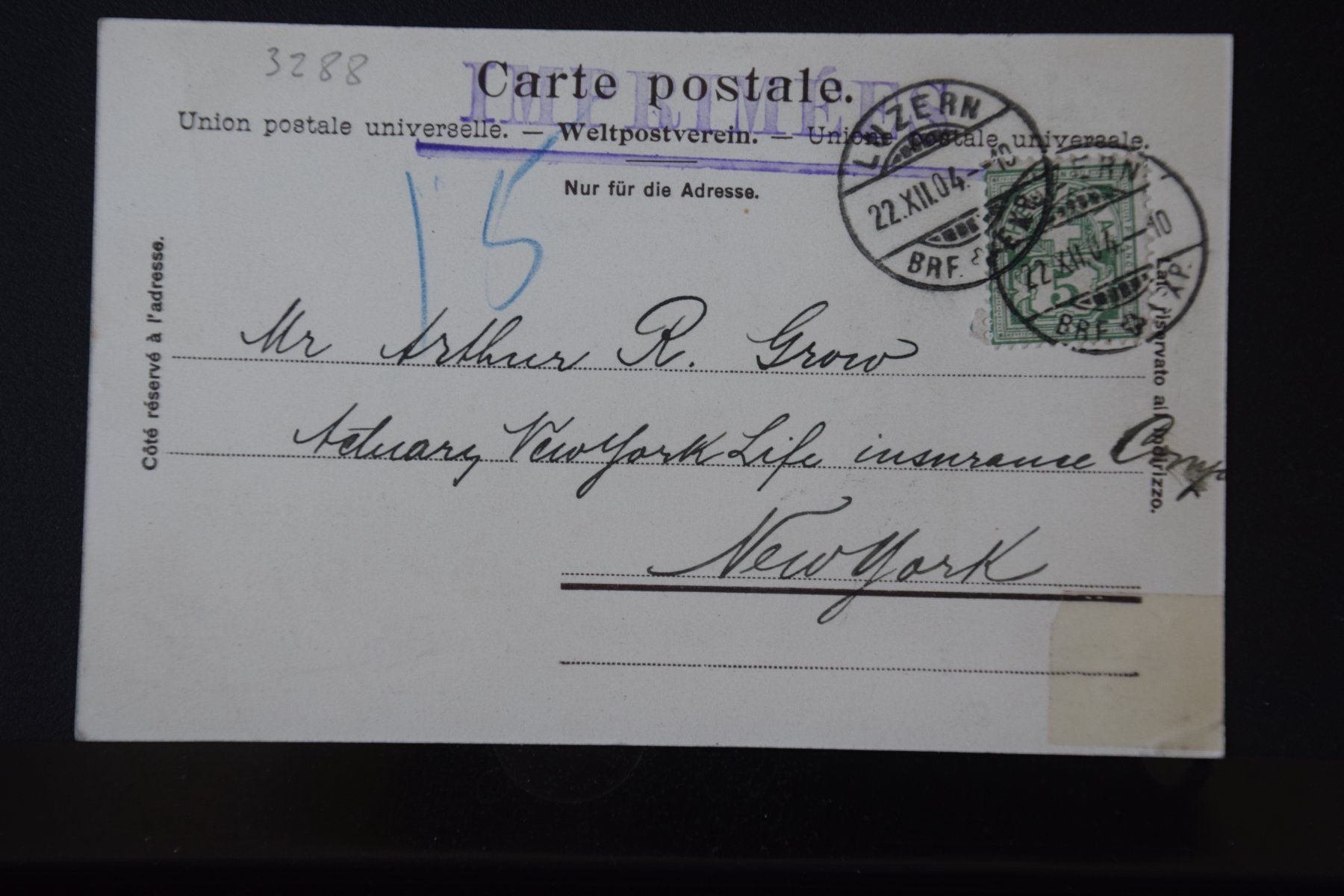 Cartoline postali: AK Luzern, Hotel Eden 1904 – Usato da Luzern venduto da CH2018 1