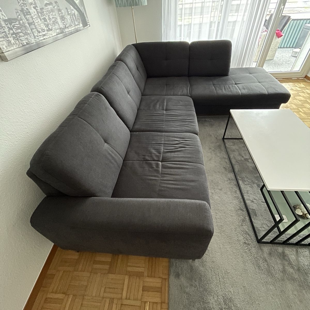 Divani: Gemütliches Ecksofa, Grau – Usato da Oftringen venduto da Box2