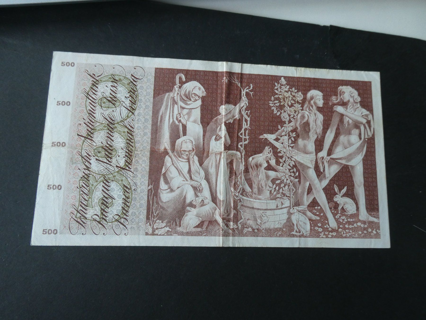 Banconote: Schweiz 1972,  500 Franken – Usato da Hinterforst venduto da Rohusri 2