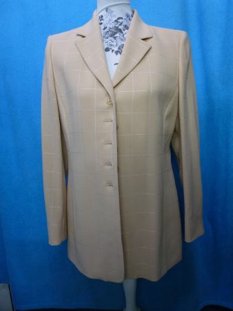 AKRIS BLAZER HELLBEIGE GR S 70 % SCHURWOLLE NEU KNÖPFE LONG