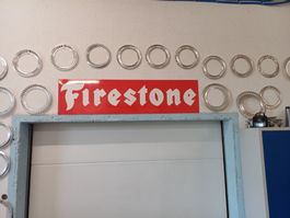Firestone Schild Metall