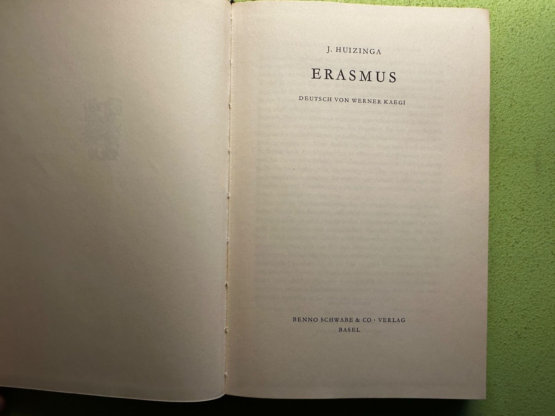 Libri: J. Huizinga: Erasmus. – Usato da Zürich venduto da allp 2