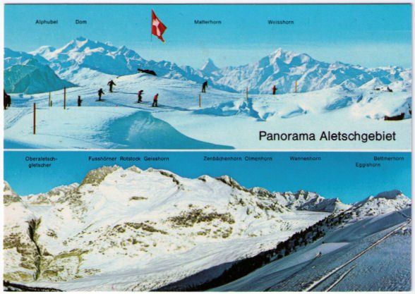 Cartoline postali: Aletschgebiet - 2 Bild AK – Usato da Binningen venduto da Mountainrider