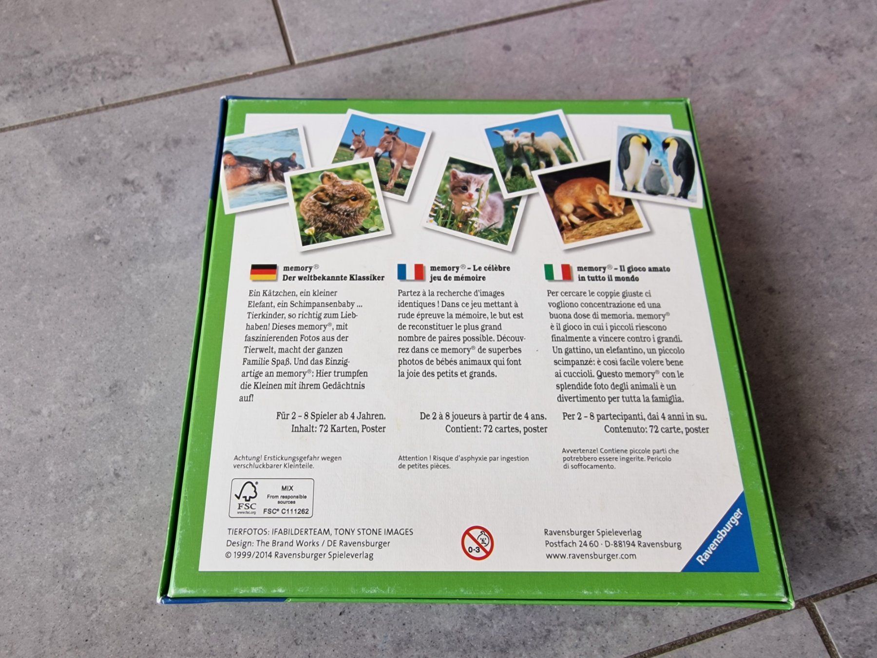 Ravensburger Giochi: Tier Memory mit 72 Karten von Ravensburger - mit Poster – Usato da Wilen b. Wollerau venduto da kaefer88 1