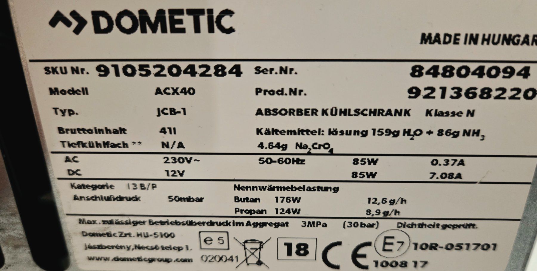 Dometic Kühlschränke & Kühlen: DOMETIC ACX40 "Combicool" Absorberkühlbox 40 Liter – Gebraucht aus Ittigen von bluesboy_66 6