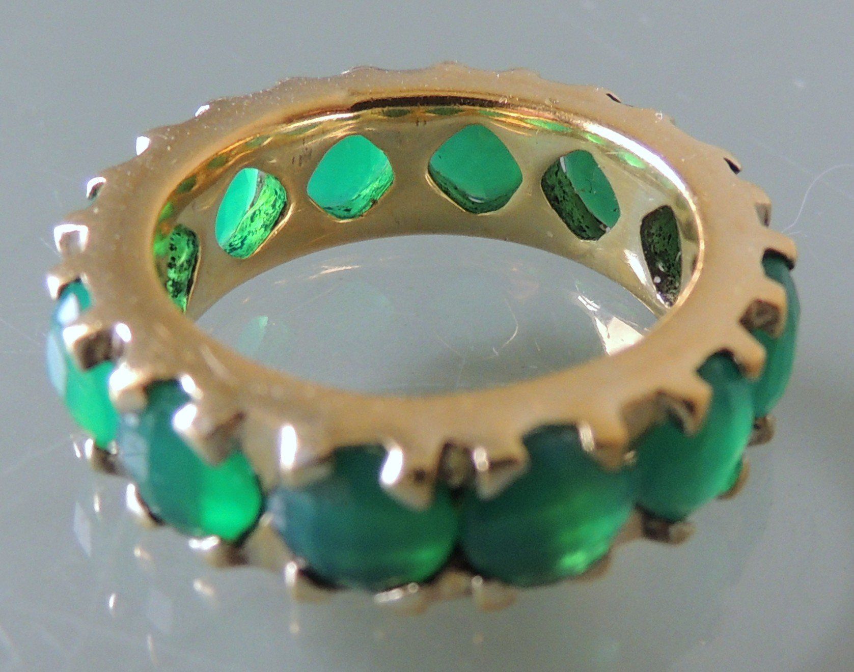 Anelli: Vergoldeter Silber 925 Fingerring mit Achat Gr. 55 – Usato da Waldenburg venduto da schaller707 2