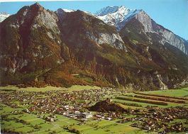BALZERS FL mit Burg Gutenberg - Flugaufnahme Swissair