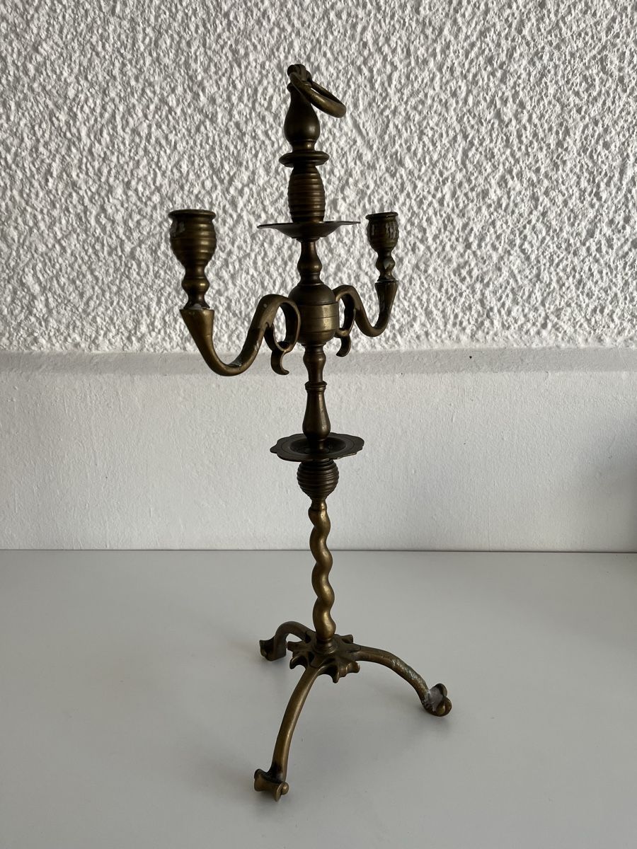 Tutte le decorazioni: alter, grosser, zweiflammiger Kerzenständer / Messing – Usato da Wetzikon ZH venduto da seli03 7