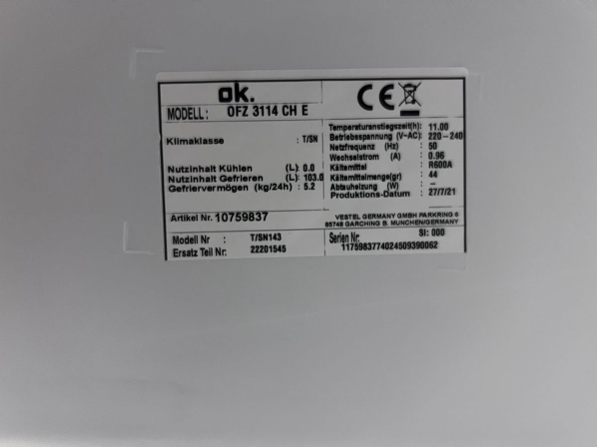 Gefrierschrank: Gefrierschrank von ok. – Gebraucht aus Muhen von BeBoDez 4