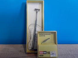 2 x Brawa Leuchten _ Scheinwefer / Aufsatzleuchte _ Spur H0