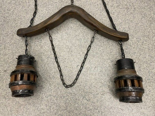 Lampes: Lampe Holz mit 2 Leuchten – D'occasion à Möriken AG par Khka01 1
