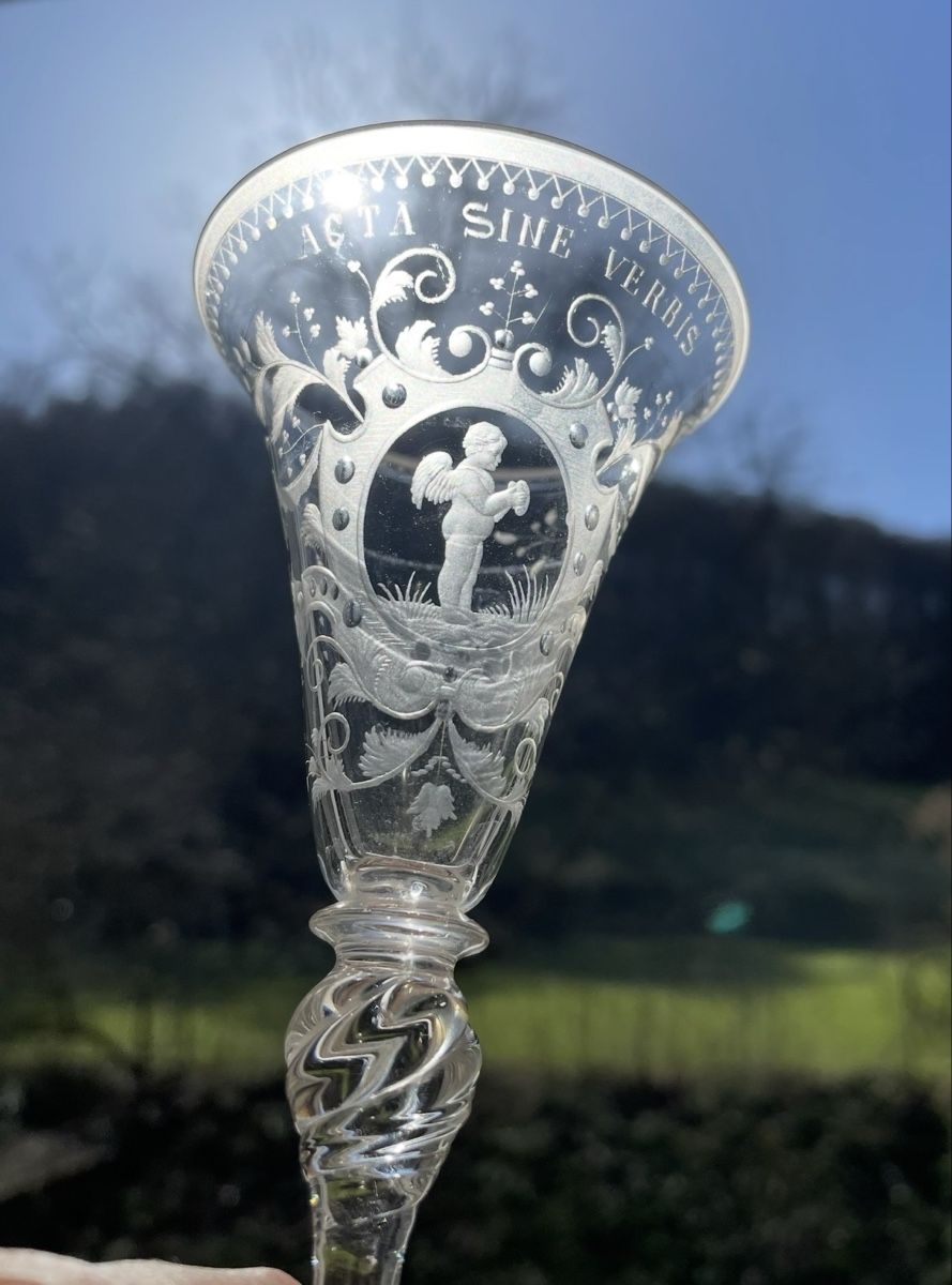 Gläser: Antikes Likörglas mit Engel – Gebraucht aus Baden von mir_t88x
