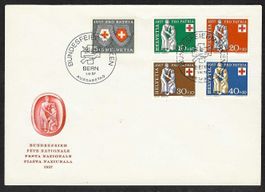 1957, B81-85, Serie auf illustriertem + unadr. FDC (15948)
