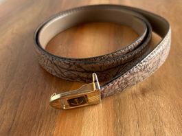 Schicker Ledergürtel Anker Schliesse Gold Braun Gr. 95