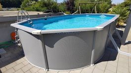 Bestway Hydrium Stahlwandpool oval 610×366×122cm mit Zubehör