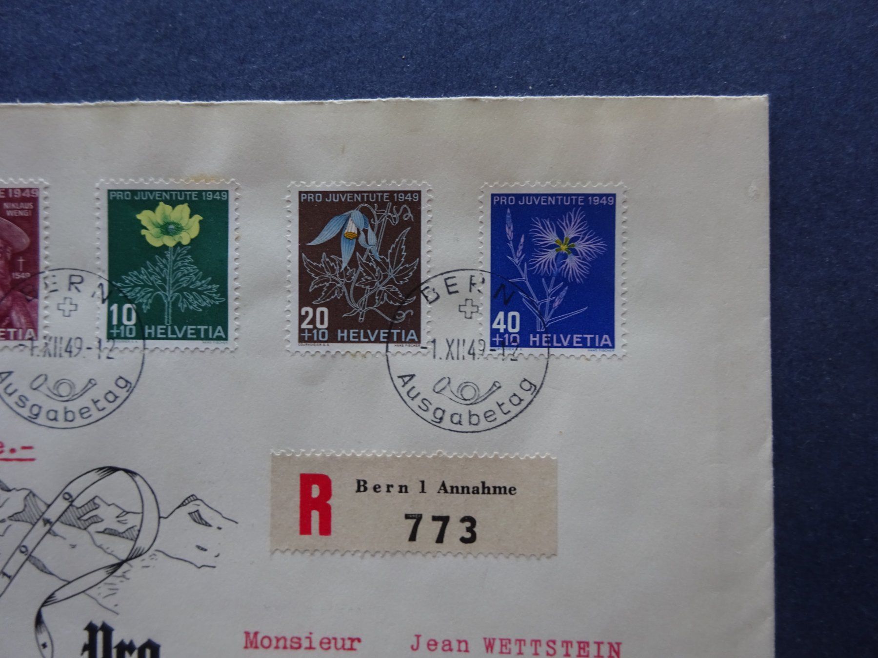 Tutti i francobolli: 1949 Pro Juventute FDC BERN Illustriert – Usato da Appenzell-Steinegg venduto da adi1975 3