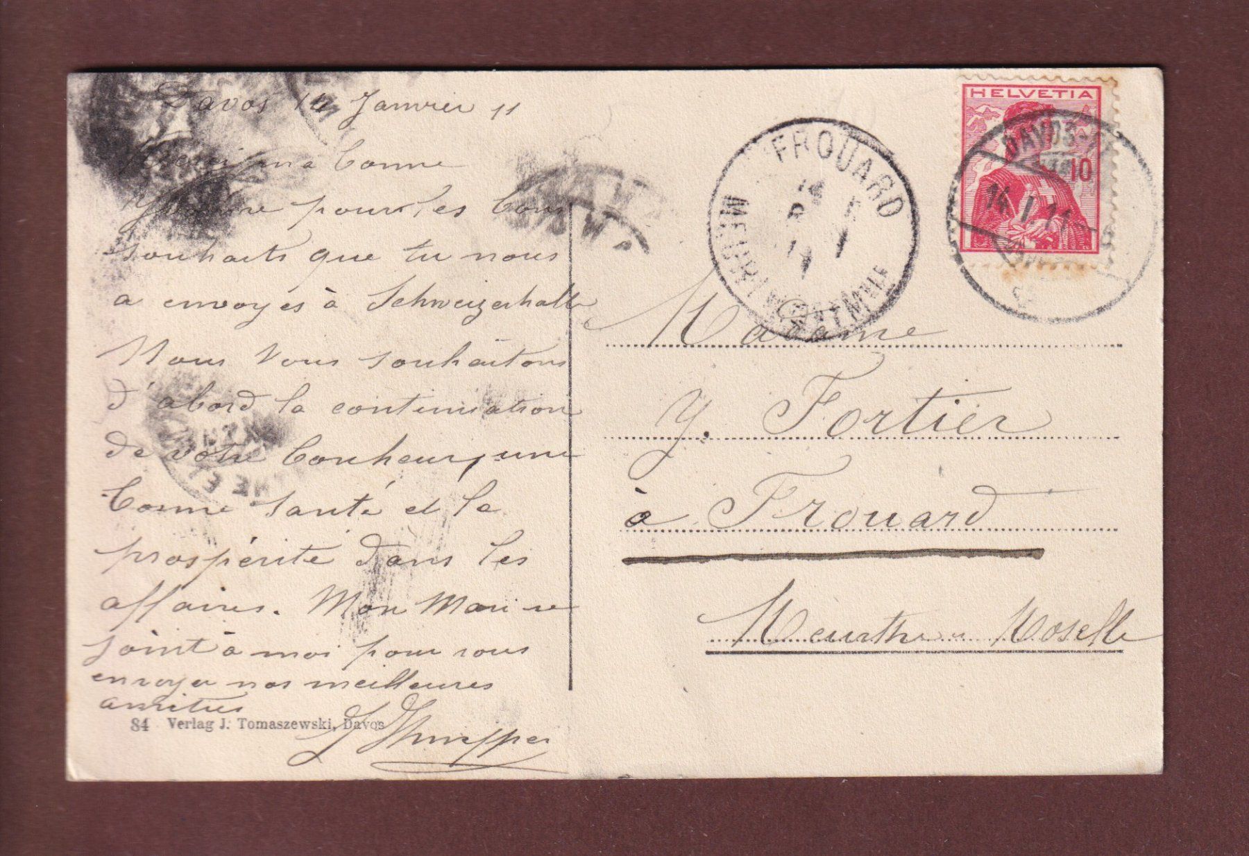 Ansichtskarten: DAVOS - Kurhaus - 1911 – Gebraucht aus Pully von nicecards 1