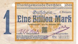 Berchtesdarden 1 Billion Mark 2.Ausgabe 26.10.1923 VZ-VZ+
