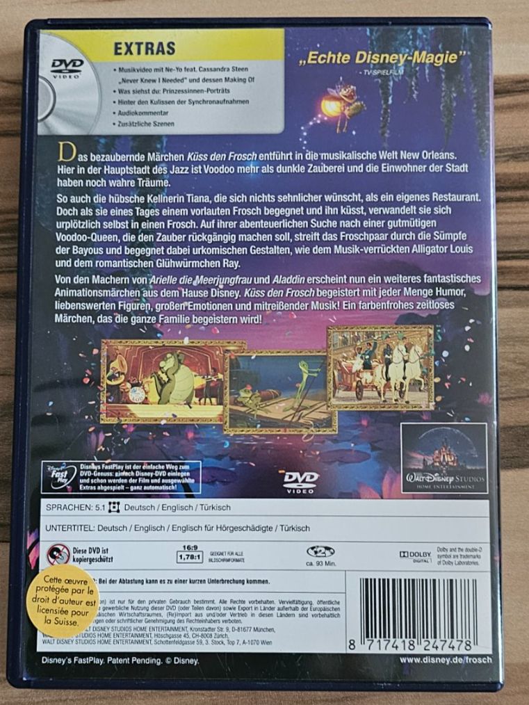 Tutti i DVDs: KÜSS DEN FROSCH/ DVD – Usato da Geuensee venduto da jes_9xyk 1