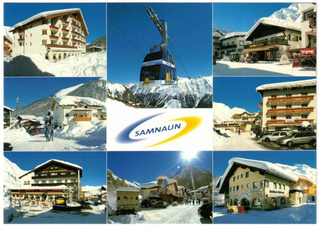 Cartoline postali: Samnaun - 8 Bild AK – Usato da Binningen venduto da Mountainrider