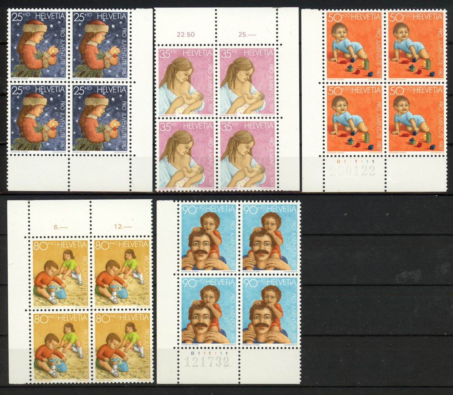 Tutti i francobolli: 1987, Pro Juventute, Viererblöcke ** – Usato da Willisau venduto da Vollstempel