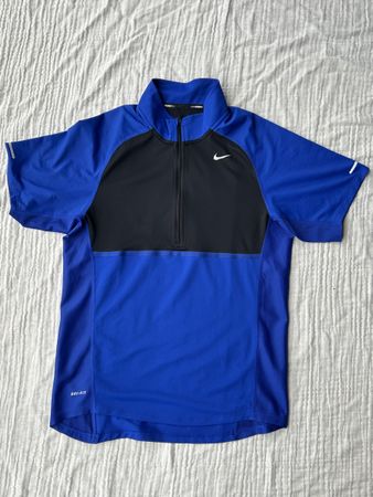 Nike Dri-FIT Herren Polo Shirt, Blau/Schwarz, S