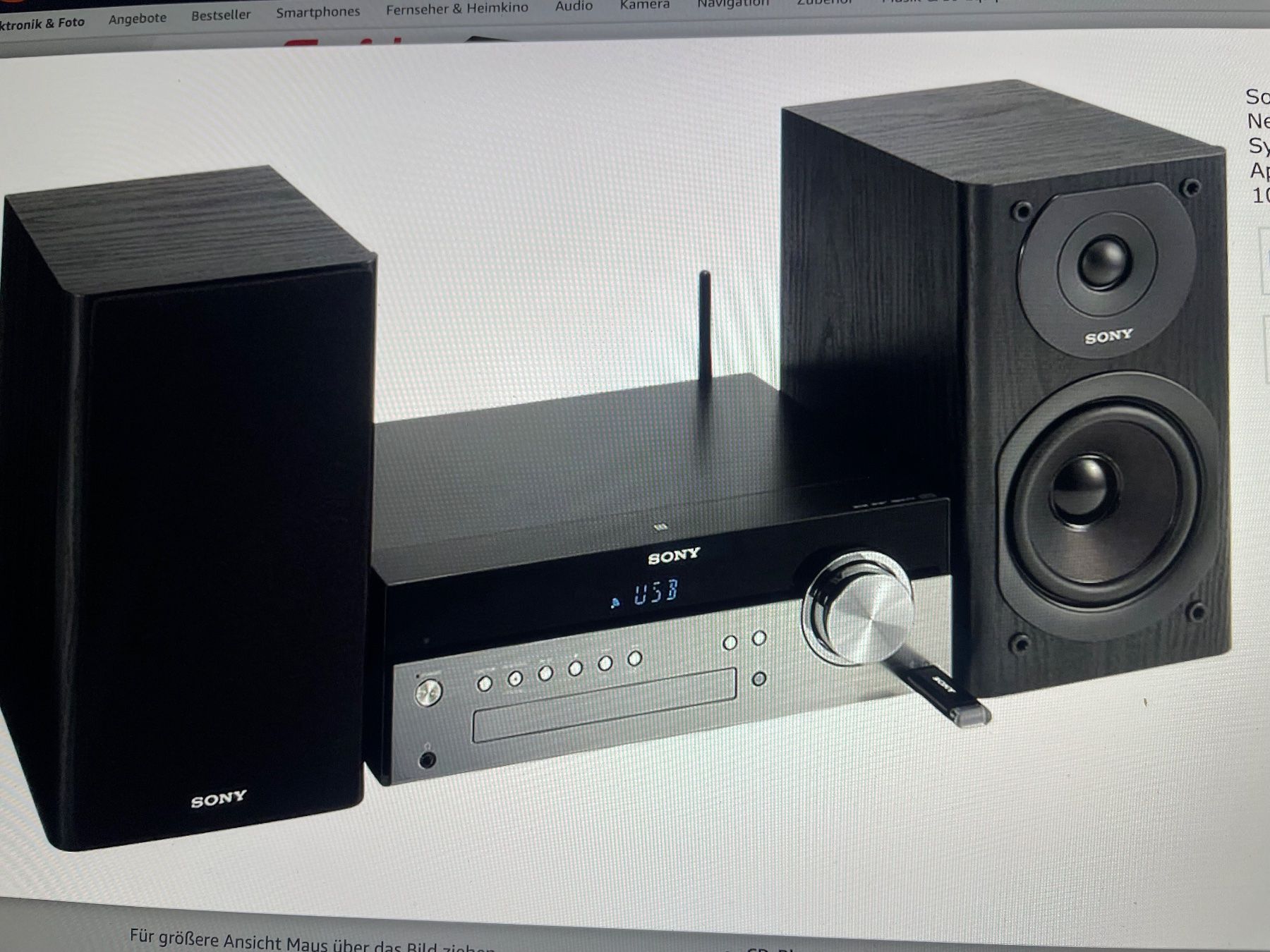 Sony Lettore multimediale & Streamer: SONY CMT-SBT300WB NETZWERK MICRO-KOMPAKT-SYSTEM – Nuovo (secondo la descrizione) da Egg b. Zürich venduto da underworld 8
