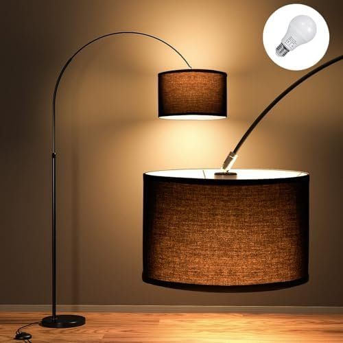 Lampen: Schwarzer Lampenschirm Bogenlampe Stehlampe LED E27 – Neu und originalverpackt aus Hundwil von Equiply 1