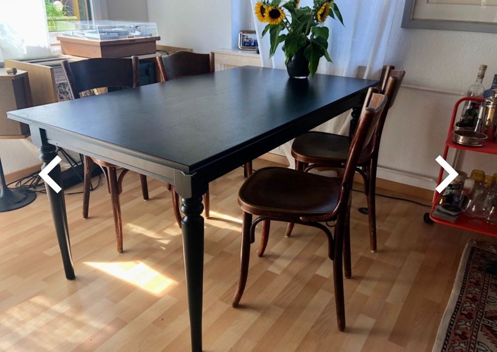 schwarzer Esstisch von Ikea (Ingatorp) Kaufen auf Ricardo