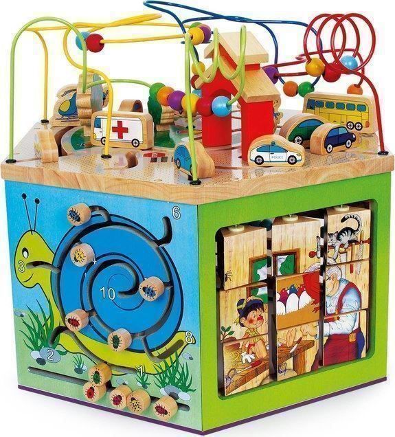 Small Foot Baby-Motorikwürfel – Weicher Stoffwürfel Mit 6 Verschlüssen Zum Üben, Bunt & Pädagogisch