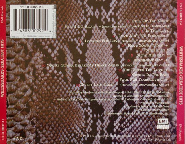 CD: CD Whitesnake - Greatest hits (1994) – Usato da Möriken AG venduto da mineralia 1