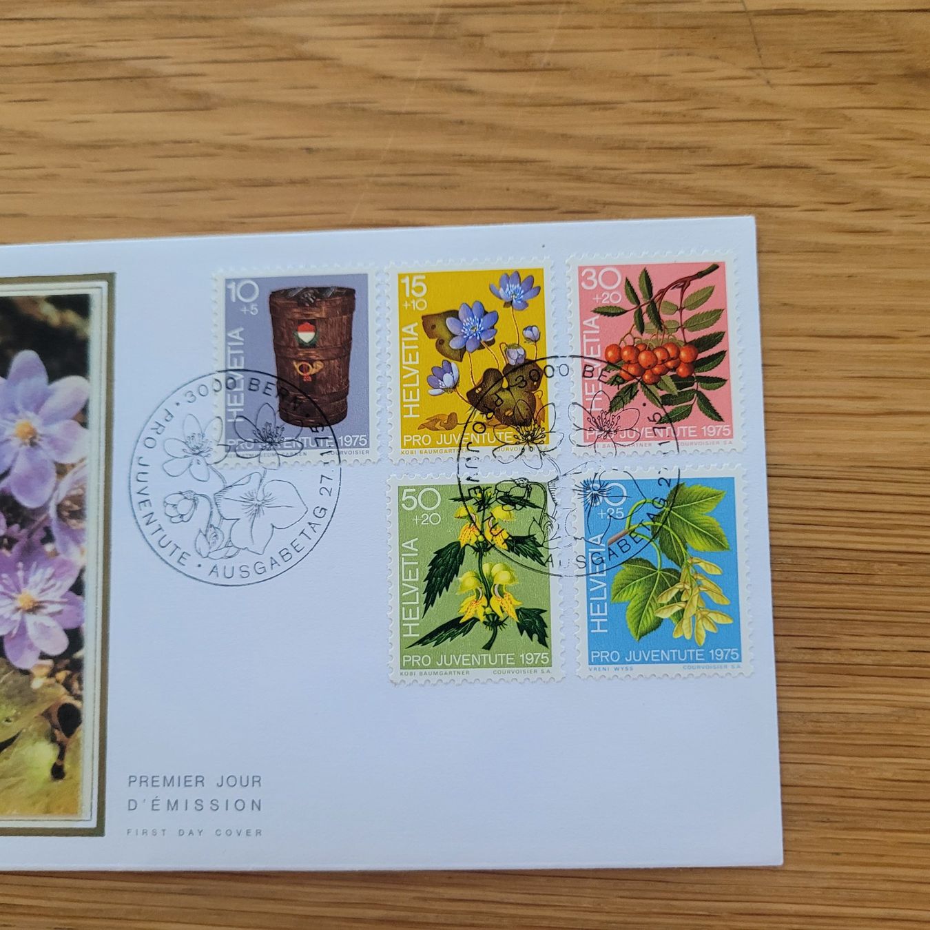 Alle Briefmarken: FDC mit Seidenbild Pro Juventute 1975 – Gebraucht aus Biel/Bienne von Destockweb 1