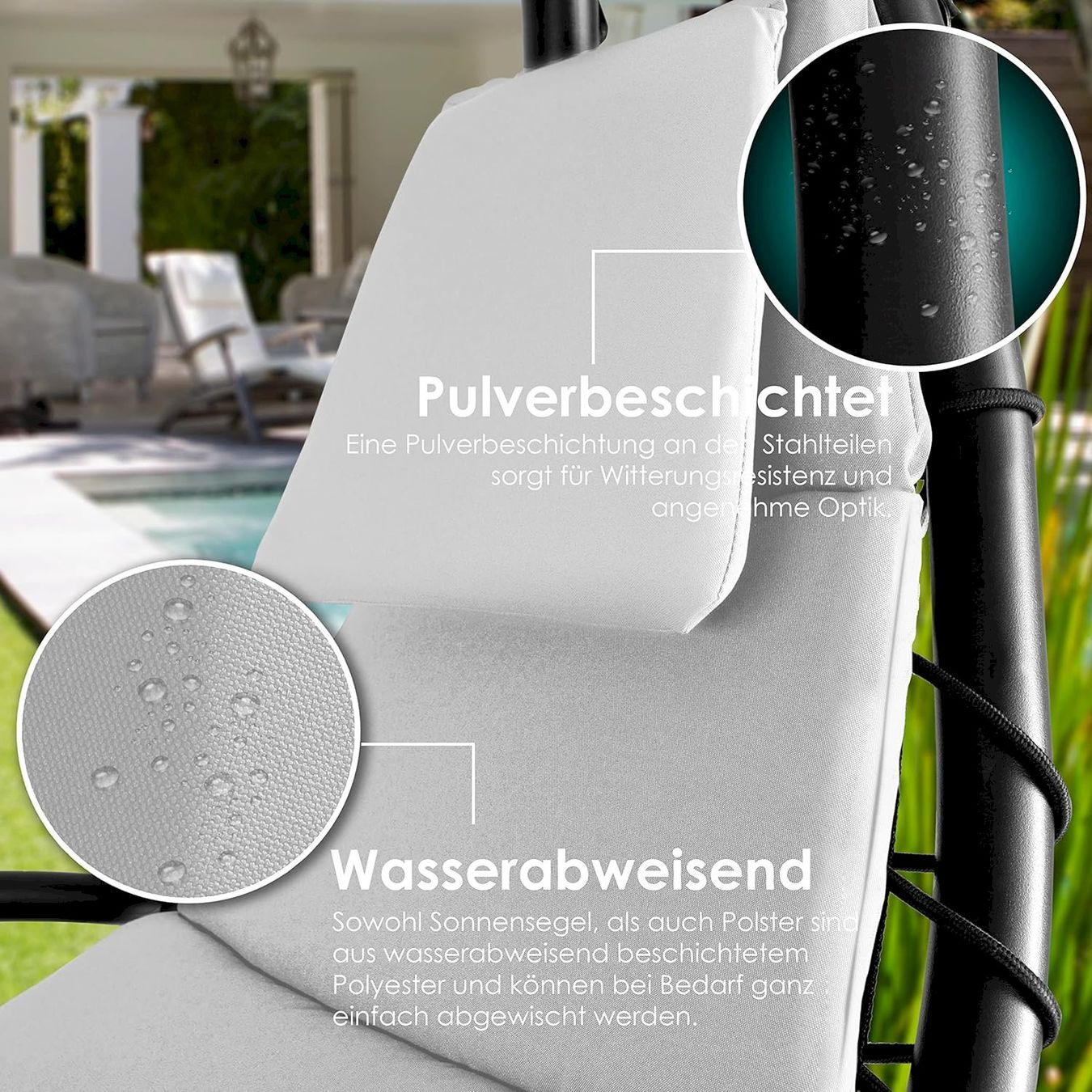 Liegen & Liegestühle: Schwebeliege mit Sonnenschirm grau – Neu und originalverpackt aus Bottighofen von zaap 5