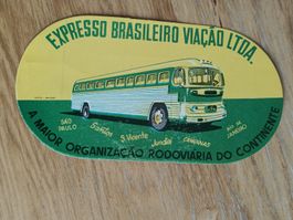 Alte Litho Gepäck Vignette / Expresso Brasileiro Viacao LTDA