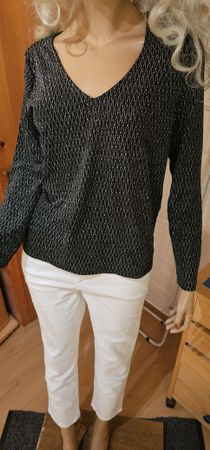 Only Glitzer-Top, Grösse M, festlich,wie neu! + weisse Jeans