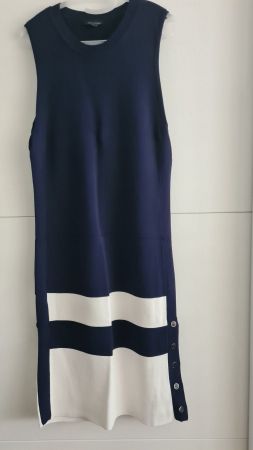 Tommy Hilfiger Strickkleid Gr. L blau/weiss