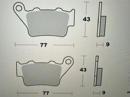 2x SAITO Bremsbeläge Motorrad KBA60821 neu