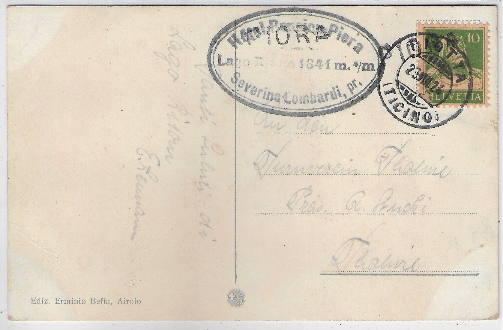 Cartes postales: Piora - Lago Ritom - Ruderboot - Litho – D'occasion à Ettingen par Kartenplanet 1