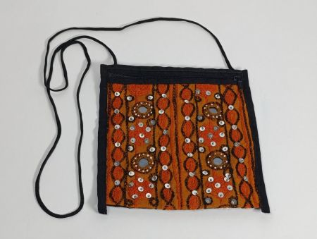 Sac à bandoulière orange foncé avec fermeture éclair 18.5 cm