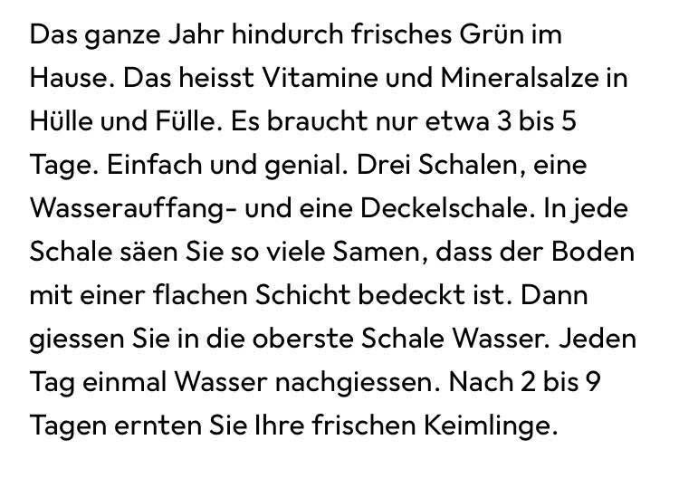 Appareils de cuisine: Keim / Samen / Sprossen Gerät – Neuf (Voir description) à Rudolfstetten par Stellina1975 2