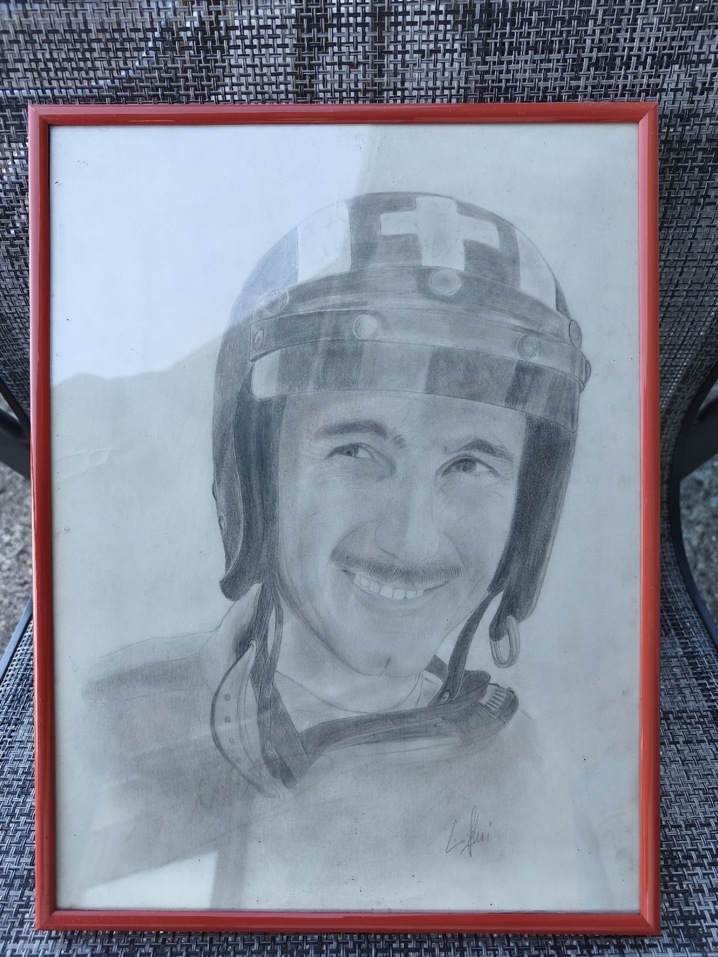 Poster & Bilder: Bleistiftzeichnung Rennfahrer Jo Siffert – Gebraucht aus Kaltbrunn von fabini92
