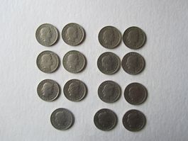 20 Rappen, 1950-1959, Lot 15 Stk.