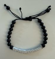 Armband mit Onyx-Perlen und Swarovski Kristallen!